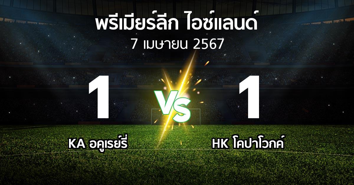 ผลบอล : KA อคูเรย์รี่ vs HK โคปาโวกค์ (พรีเมียร์ลีก-ไอซ์แลนด์ 2024)