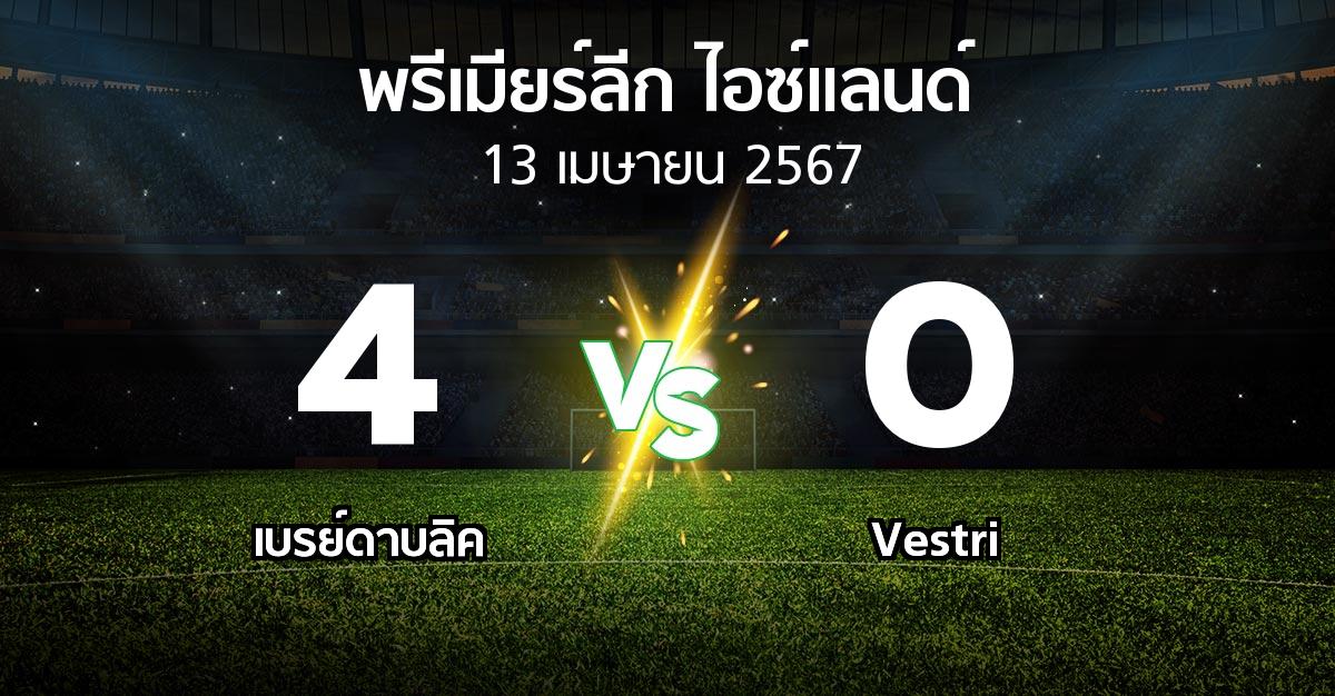 ผลบอล : เบรย์ดาบลิค vs Vestri (พรีเมียร์ลีก-ไอซ์แลนด์ 2024)