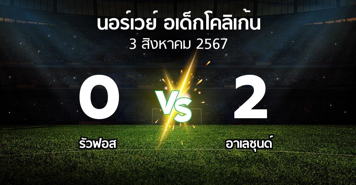 ผลบอล : รัวฟอส vs อาเลซุนด์ (นอร์เวย์-อเด็กโคลิเก้น 2024)