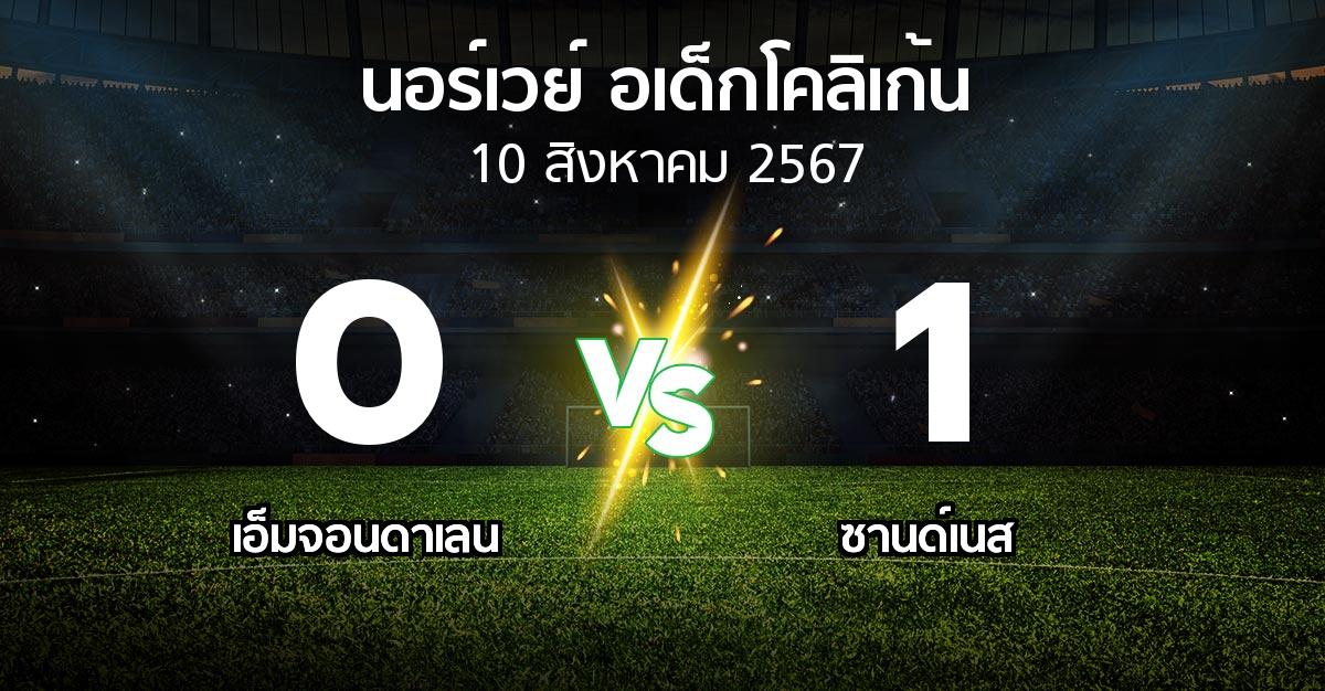 ผลบอล : เอ็มจอนดาเลน vs ซานด์เนส (นอร์เวย์-อเด็กโคลิเก้น 2024)