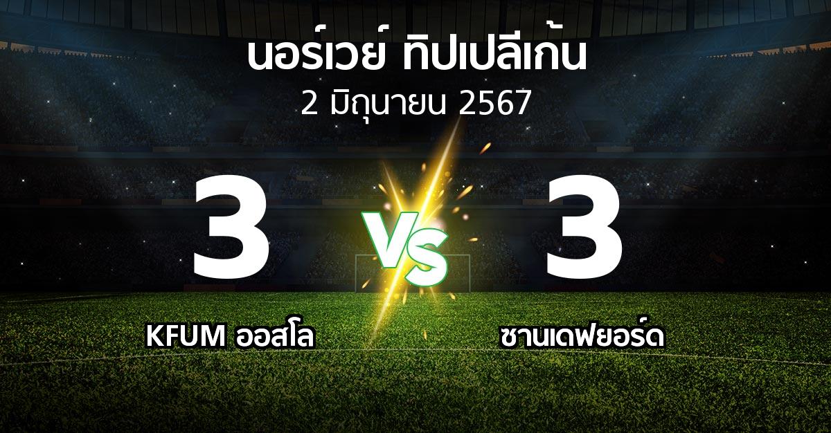 ผลบอล : KFUM ออสโล vs ซานเดฟยอร์ด (นอร์เวย์-ทิปเปลีเก้น 2024)