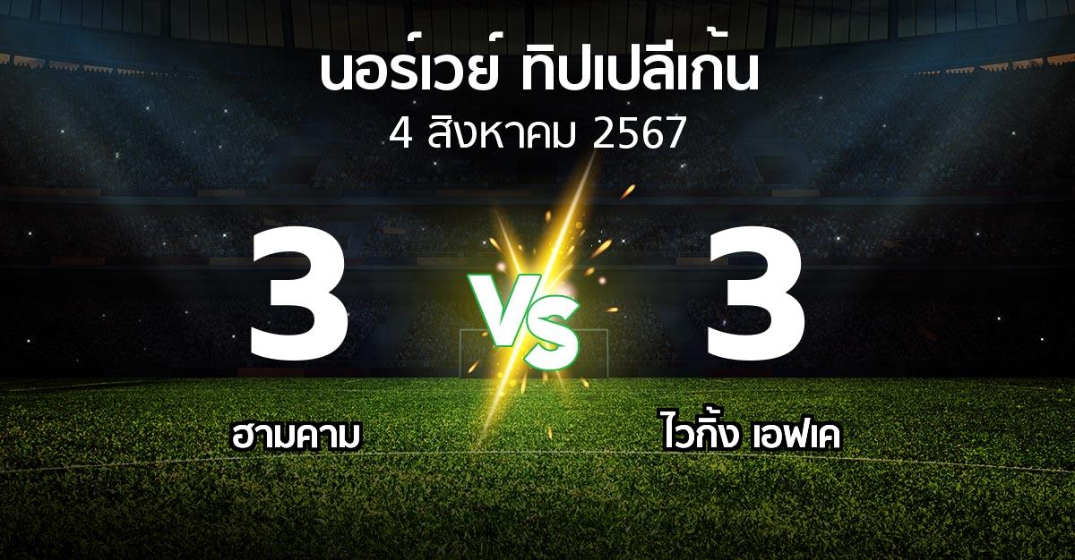 ผลบอล : ฮามคาม vs ไวกิ้ง เอฟเค (นอร์เวย์-ทิปเปลีเก้น 2024)