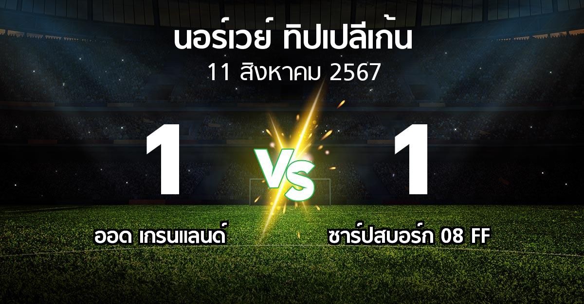 ผลบอล : ออด เกรนแลนด์ vs ซาร์ปสบอร์ก 08 FF (นอร์เวย์-ทิปเปลีเก้น 2024)