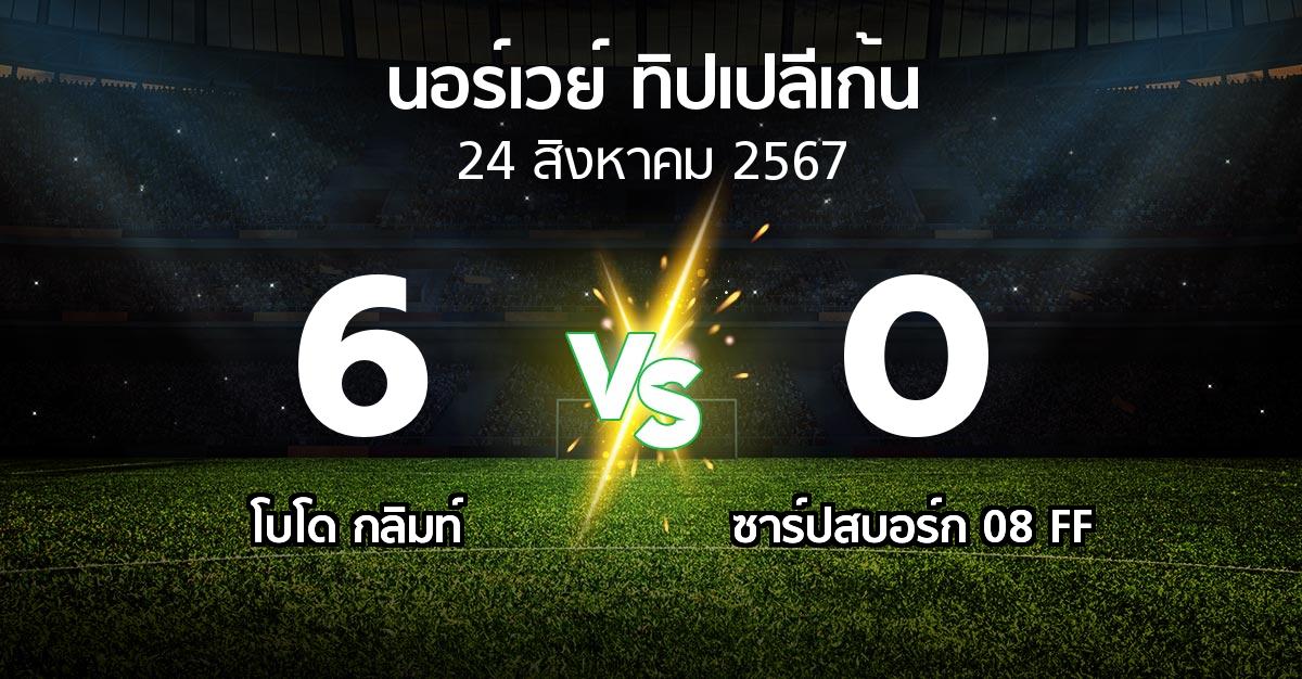 ผลบอล : โบโด กลิมท์ vs ซาร์ปสบอร์ก 08 FF (นอร์เวย์-ทิปเปลีเก้น 2024)