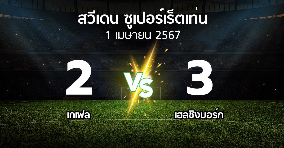 ผลบอล : เกเฟล vs เฮลซิงบอร์ก (สวีเดน-ซูเปอร์เร็ตเท่น 2024)