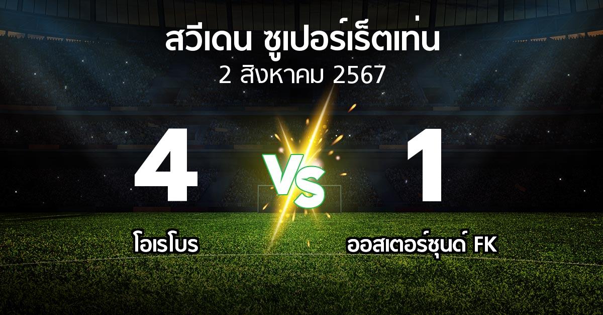 ผลบอล : โอเรโบร vs ออสเตอร์ซุนด์ FK (สวีเดน-ซูเปอร์เร็ตเท่น 2024)