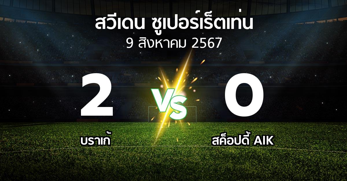 ผลบอล : บราเก้ vs สค็อปดี้ AIK (สวีเดน-ซูเปอร์เร็ตเท่น 2024)