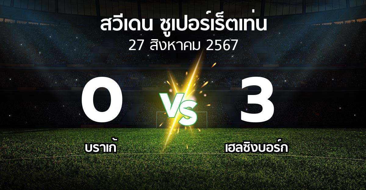 ผลบอล : บราเก้ vs เฮลซิงบอร์ก (สวีเดน-ซูเปอร์เร็ตเท่น 2024)