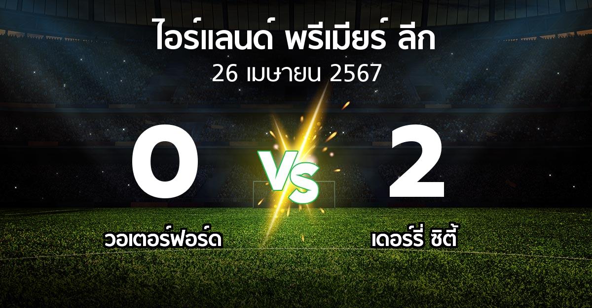 ผลบอล : วอเตอร์ฟอร์ด vs เดอร์รี่ ซิตี้ (ไอร์แลนด์-พรีเมียร์-ลีก 2024)