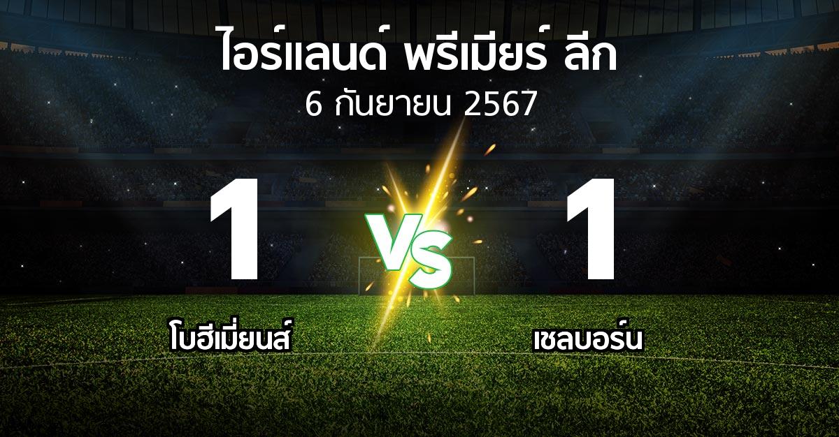 ผลบอล : โบฮีเมี่ยนส์ vs เชลบอร์น (ไอร์แลนด์-พรีเมียร์-ลีก 2024)