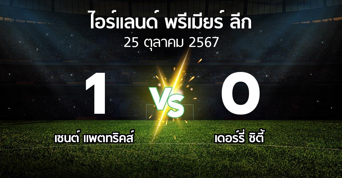 ผลบอล : เซนต์ แพตทริคส์ vs เดอร์รี่ ซิตี้ (ไอร์แลนด์-พรีเมียร์-ลีก 2024)