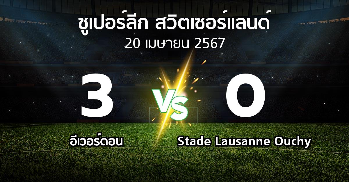 ผลบอล : อีเวอร์ดอน vs Stade Lausanne Ouchy (ซูเปอร์ลีก-สวิตเซอร์แลนด์ 2023-2024)