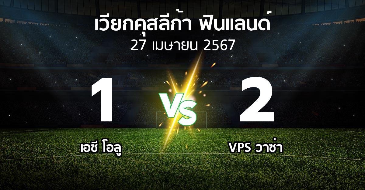 ผลบอล : เอซี โอลู vs VPS วาซ่า (เวียกคุสลีก้า-ฟินแลนด์ 2024)