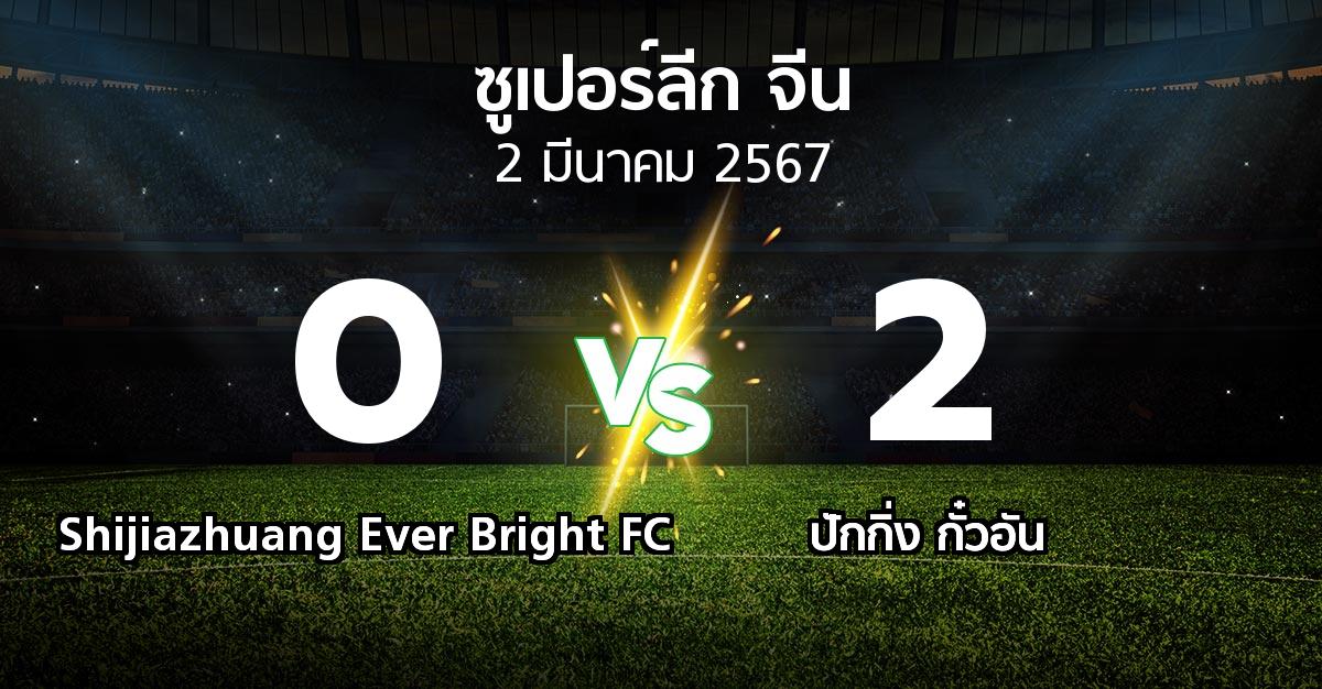 ผลบอล : Shijiazhuang Ever Bright FC vs ปักกิ่ง กั๋วอัน (ซูเปอร์ลีกจีน 2024)