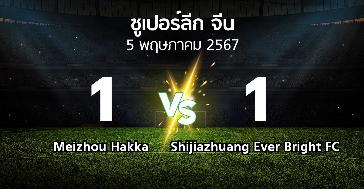 ผลบอล : Meizhou Hakka vs Shijiazhuang Ever Bright FC (ซูเปอร์ลีกจีน 2024)