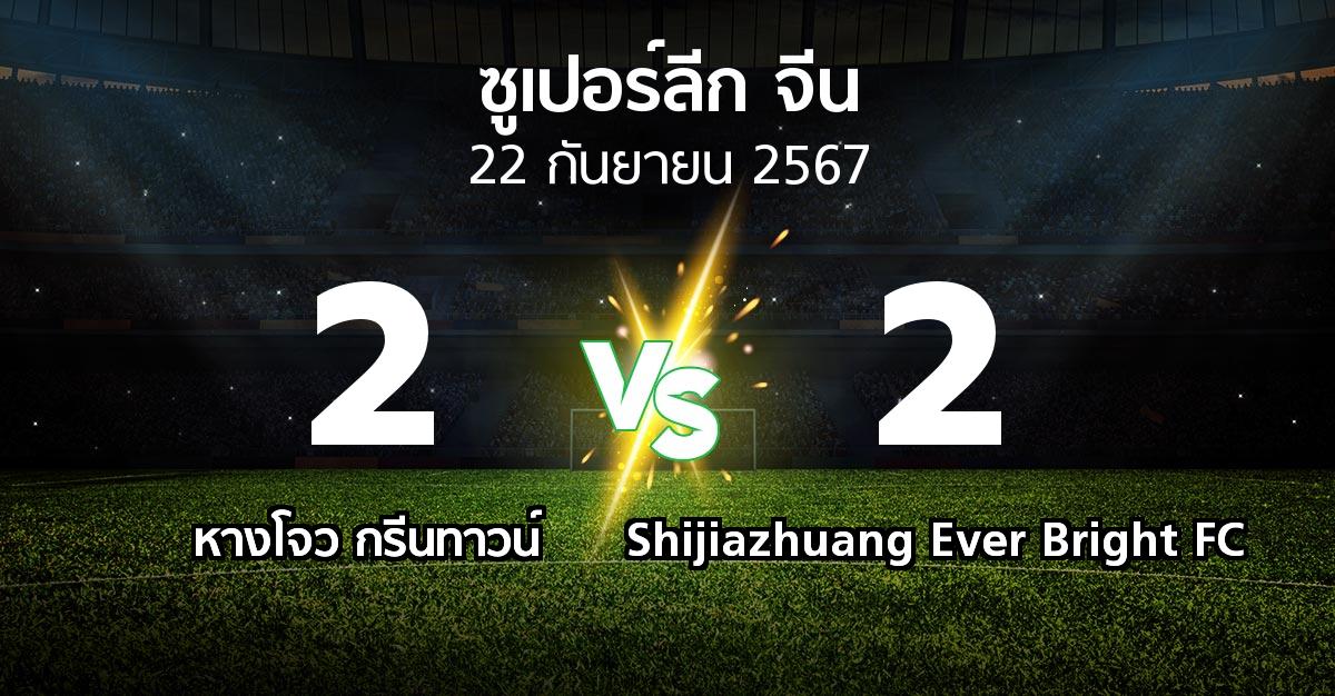 ผลบอล : หางโจว กรีนทาวน์ vs Shijiazhuang Ever Bright FC (ซูเปอร์ลีกจีน 2024)