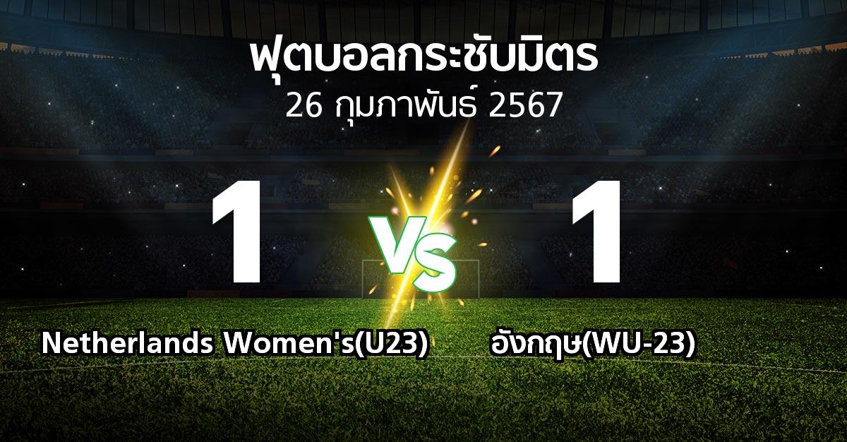 โปรแกรมบอล : Netherlands Women's(U23) vs อังกฤษ(WU-23) (ฟุตบอลกระชับมิตร)