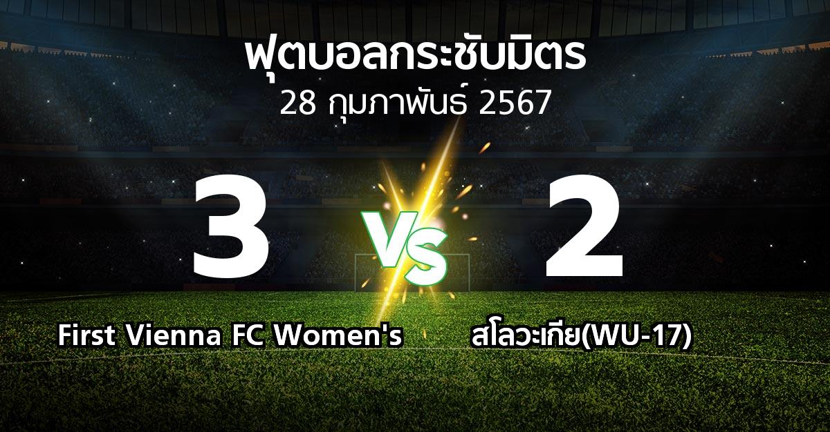 โปรแกรมบอล : First Vienna FC Women's vs สโลวะเกีย(WU-17) (ฟุตบอลกระชับมิตร)