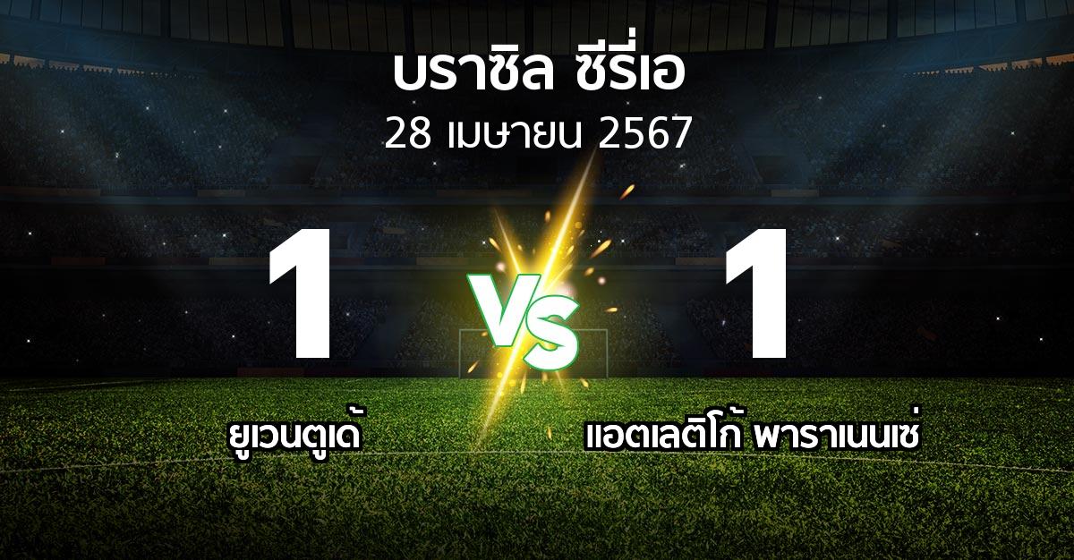 ผลบอล : ยูเวนตูเด้ vs แอตเลติโก้ พาราเนนเซ่ (บราซิล-ซีรี่เอ 2024)