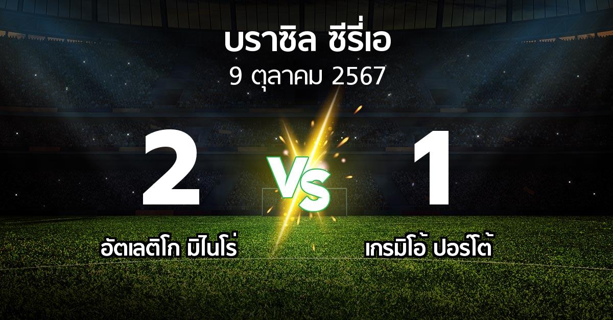 ผลบอล : อัตเลติโก มิไนโร่ vs เกรมิโอ้ ปอร์โต้ (บราซิล-ซีรี่เอ 2024)