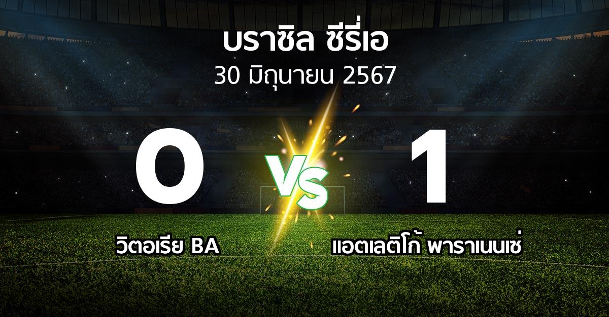 ผลบอล : วิตอเรีย BA vs แอตเลติโก้ พาราเนนเซ่ (บราซิล-ซีรี่เอ 2024)