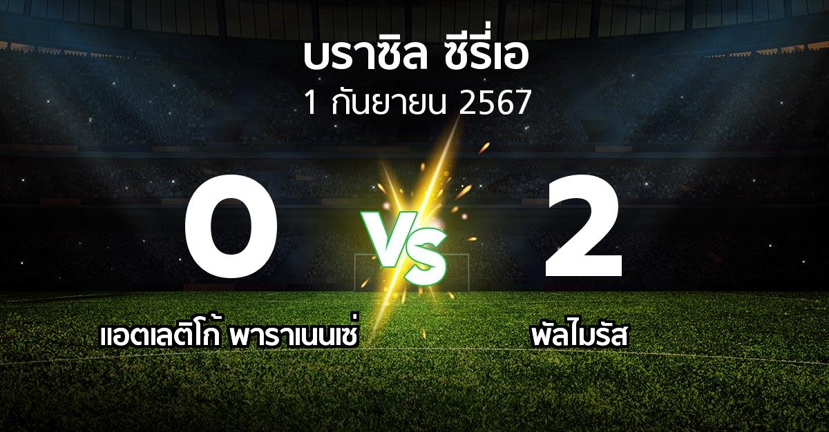 ผลบอล : แอตเลติโก้ พาราเนนเซ่ vs พัลไมรัส (บราซิล-ซีรี่เอ 2024)