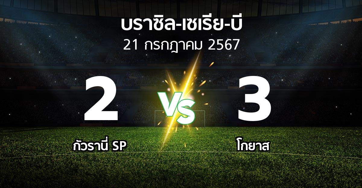 ผลบอล : กัวรานี่ SP vs โกยาส (บราซิล-เซเรีย-บี 2024)