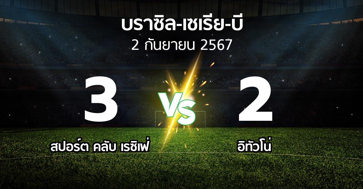 ผลบอล : สปอร์ต คลับ เรซิเฟ่ vs อิทัวโน่ (บราซิล-เซเรีย-บี 2024)