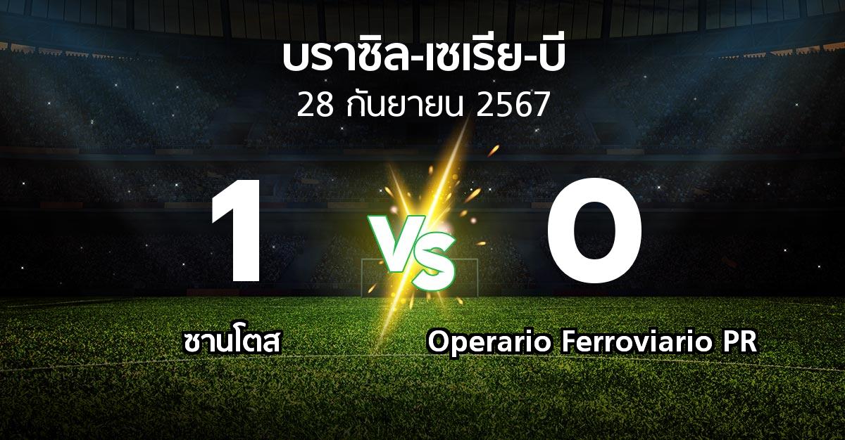 ผลบอล : ซานโตส vs Operario Ferroviario PR (บราซิล-เซเรีย-บี 2024)