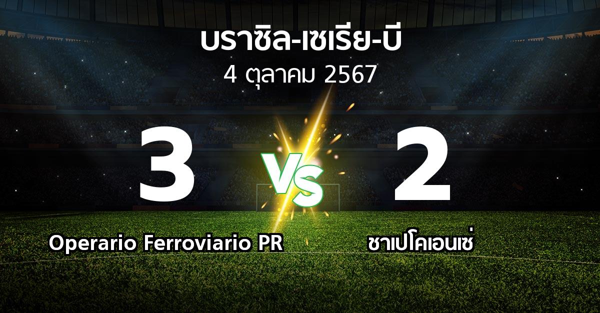 ผลบอล : Operario Ferroviario PR vs ชาเปโคเอนเซ่ (บราซิล-เซเรีย-บี 2024)