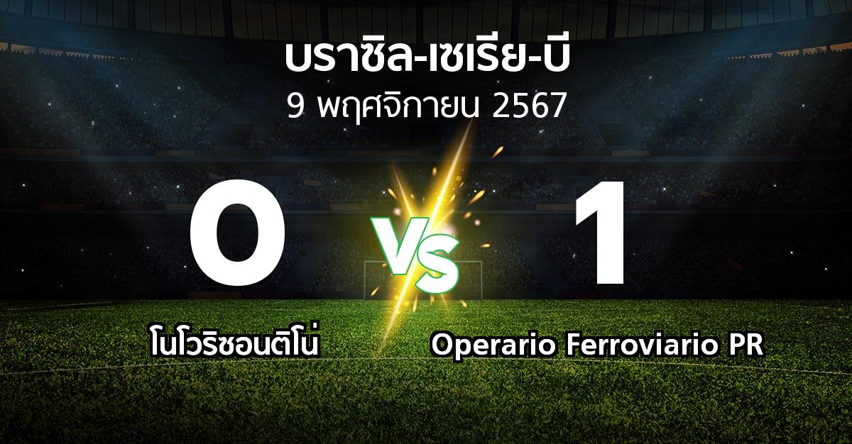 ผลบอล : โนโวริซอนติโน่ vs Operario Ferroviario PR (บราซิล-เซเรีย-บี 2024)