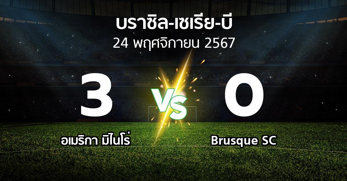 ผลบอล : อเมริกา มิไนโร่ vs Brusque SC (บราซิล-เซเรีย-บี 2024)