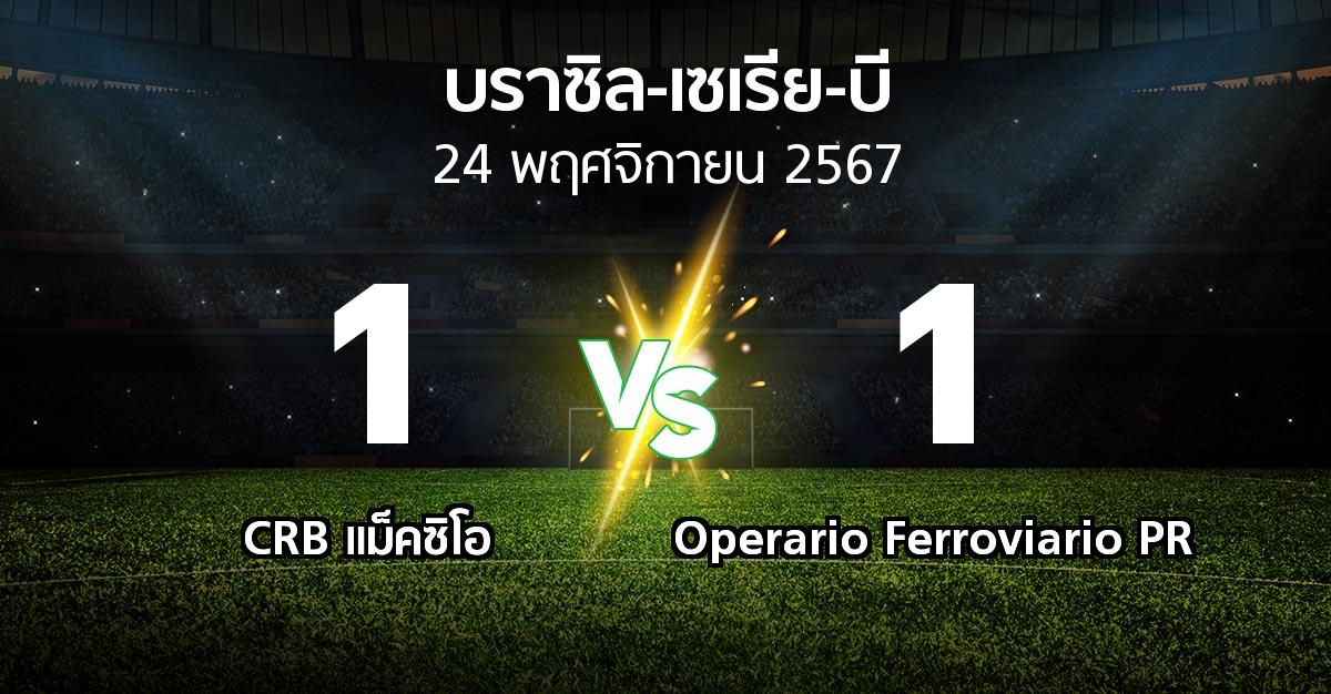 ผลบอล : CRB แม็คซิโอ vs Operario Ferroviario PR (บราซิล-เซเรีย-บี 2024)