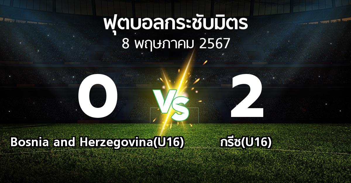 โปรแกรมบอล : Bosnia and Herzegovina(U16) vs กรีซ(U16) (ฟุตบอลกระชับมิตร)