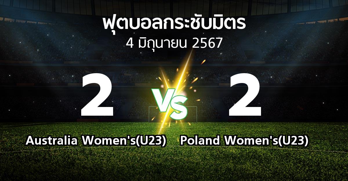 โปรแกรมบอล : Australia Women's(U23) vs Poland Women's(U23) (ฟุตบอลกระชับมิตร)