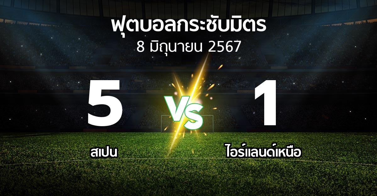 โปรแกรมบอล : สเปน vs ไอร์แลนด์เหนือ (ฟุตบอลกระชับมิตร)