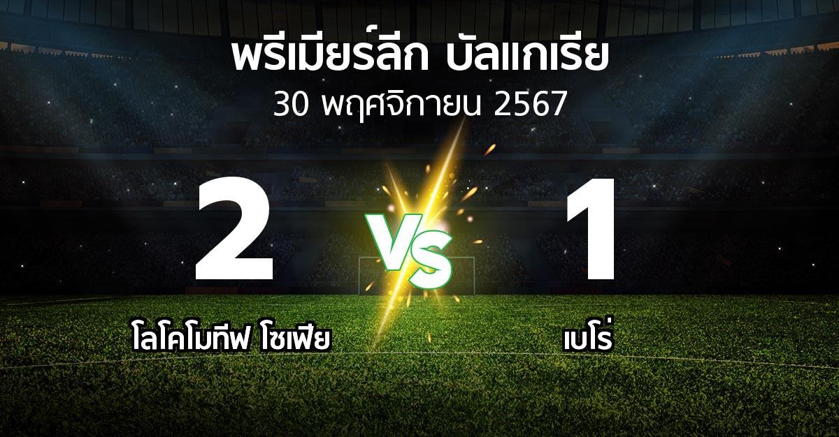 ผลบอล : โลโคโมทีฟ โซเฟีย vs เบโร่ (พรีเมียร์ลีก-บัลแกเรีย 2024-2025)