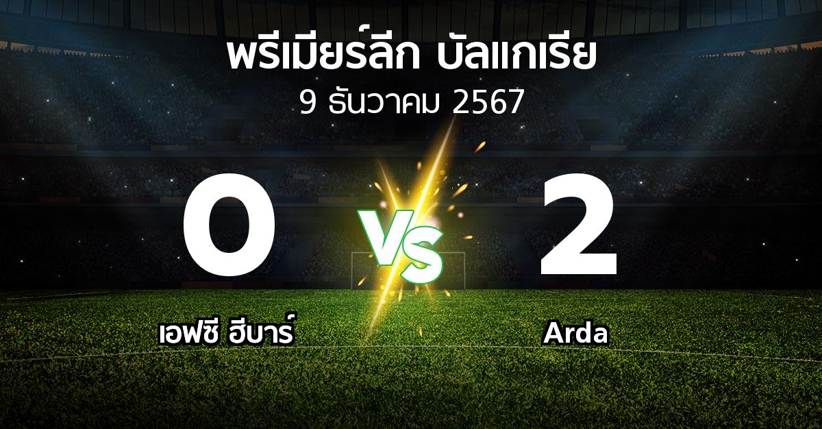 ผลบอล : เอฟซี ฮีบาร์ vs Arda (พรีเมียร์ลีก-บัลแกเรีย 2024-2025)