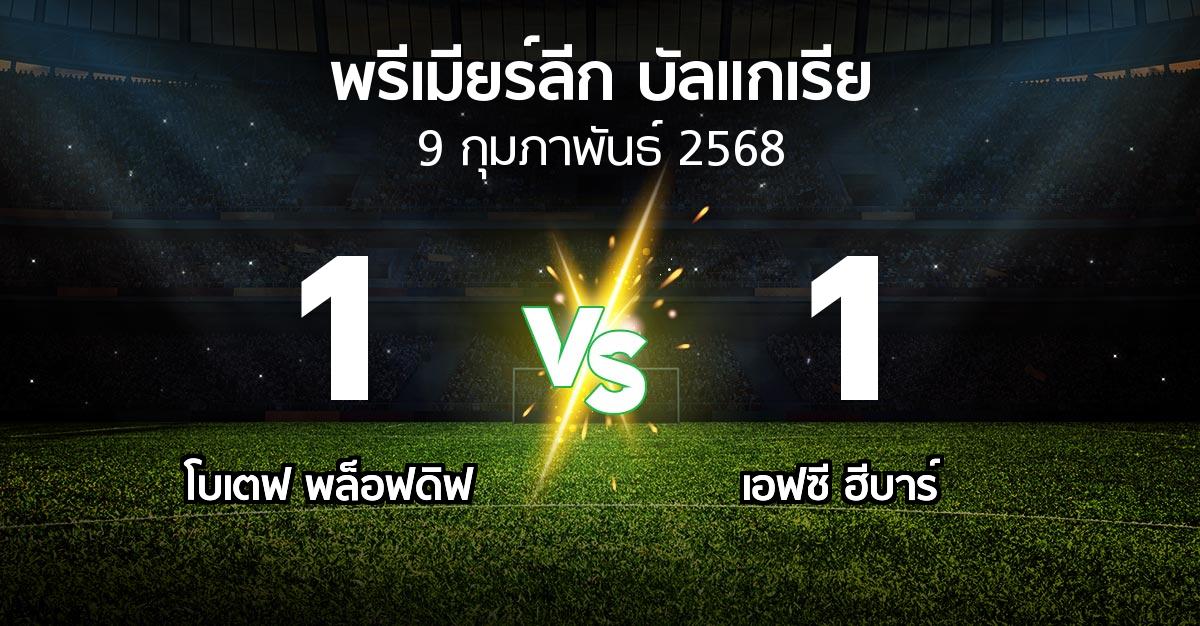 ผลบอล : โบเตฟ พล็อฟดิฟ vs เอฟซี ฮีบาร์ (พรีเมียร์ลีก-บัลแกเรีย 2024-2025)