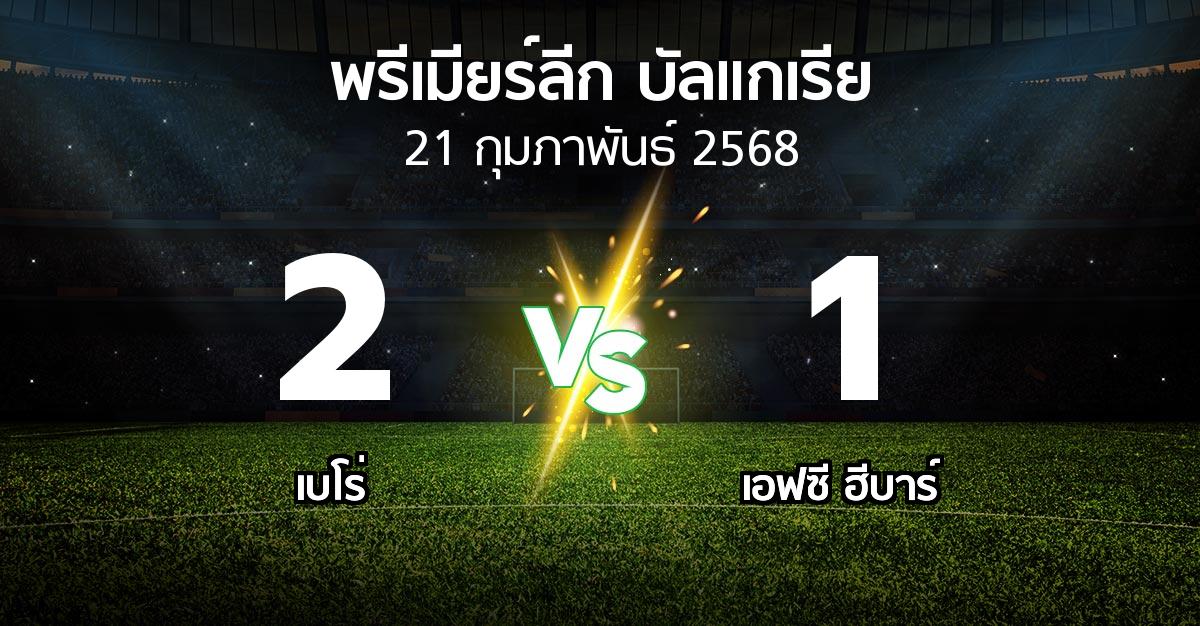 ผลบอล : เบโร่ vs เอฟซี ฮีบาร์ (พรีเมียร์ลีก-บัลแกเรีย 2024-2025)