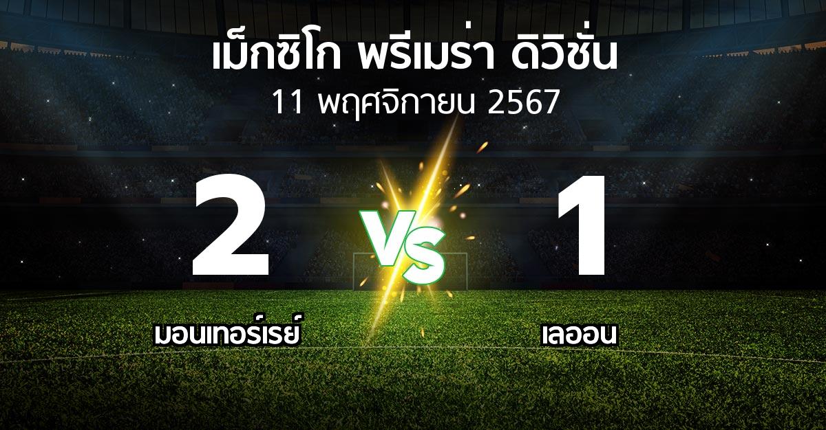 ผลบอล : มอนเทอร์เรย์ vs เลออน (เม็กซิโก-พรีเมร่า-ดิวิชั่น 2024-2025)