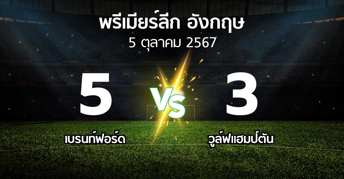 ผลบอล : เบรนท์ฟอร์ด vs วูล์ฟแฮมป์ตัน (พรีเมียร์ลีก 2024-2025)