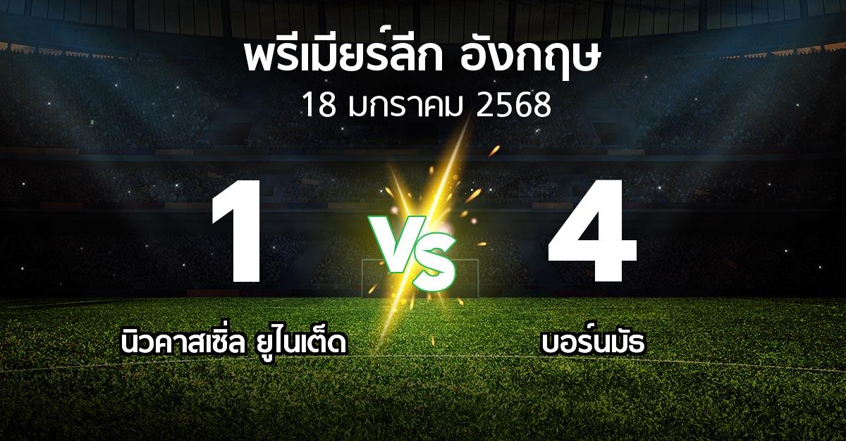 ผลบอล : นิวคาสเซิ่ล ยูไนเต็ด vs บอร์นมัธ (พรีเมียร์ลีก 2024-2025)