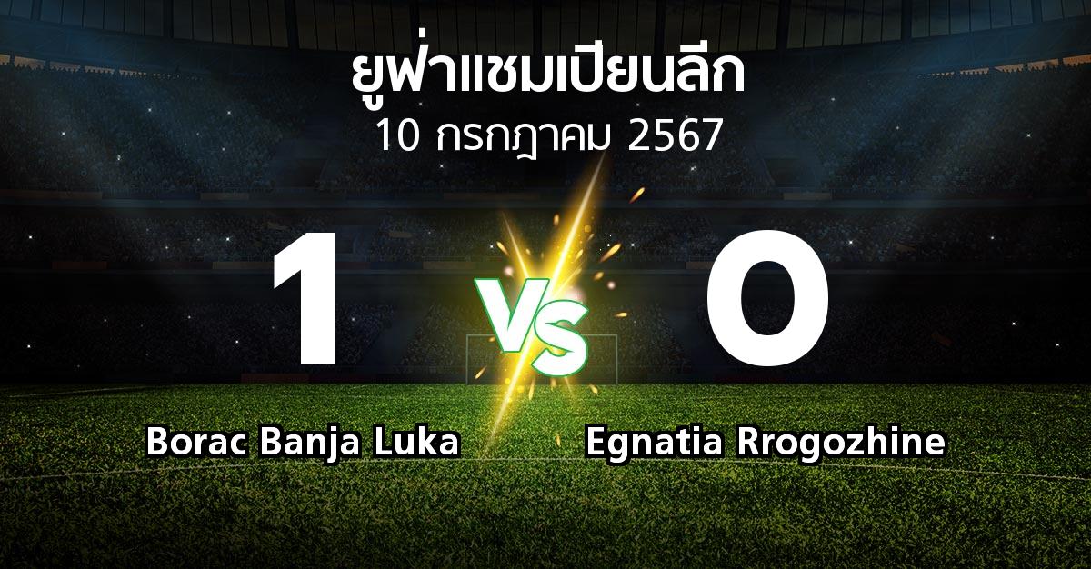 ผลบอล : Borac Banja Luka vs Egnatia Rrogozhine (ยูฟ่า แชมเปียนส์ลีก 2024-2025)