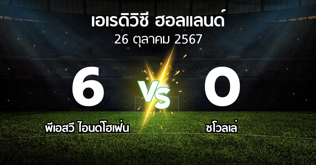 ผลบอล : พีเอสวี vs ซโวลเล่ (เอเรดิวิซี่ ฮอลแลนด์ 2024-2025)