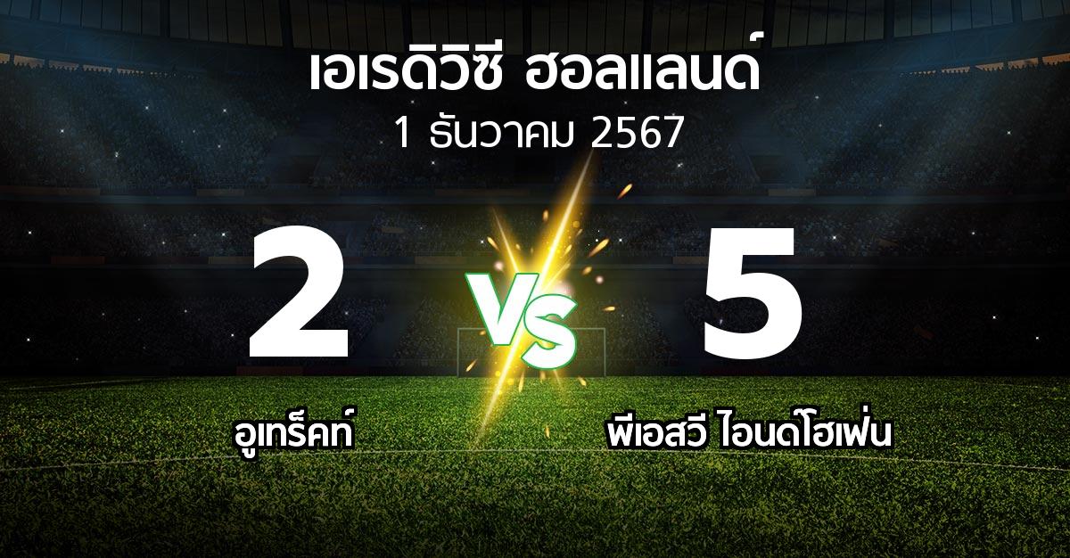 ผลบอล : อูเทร็คท์ vs พีเอสวี (เอเรดิวิซี่ ฮอลแลนด์ 2024-2025)