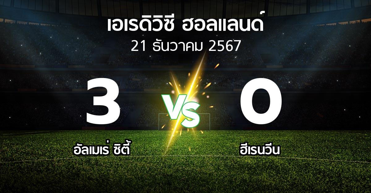 ผลบอล : อัลเมเร่ ซิตี้ vs ฮีเรนวีน (เอเรดิวิซี่ ฮอลแลนด์ 2024-2025)