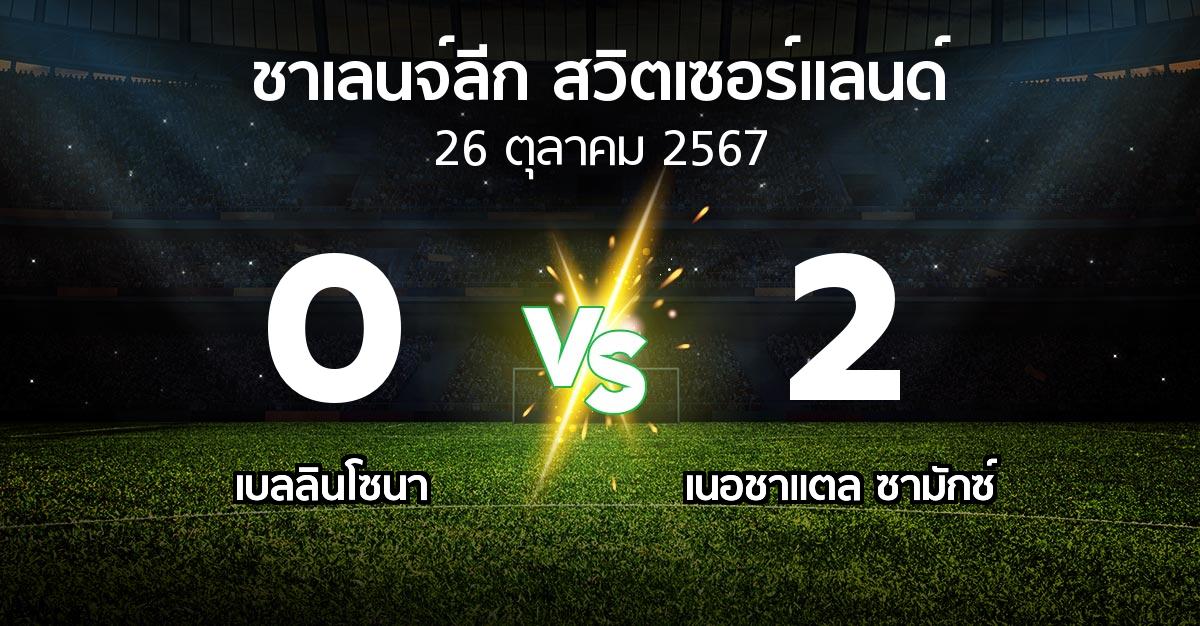 ผลบอล : เบลลินโซนา vs เนอชาแตล ซามักซ์ (ชาเลนจ์-ลีก-สวิตเซอร์แลนด์ 2024-2025)