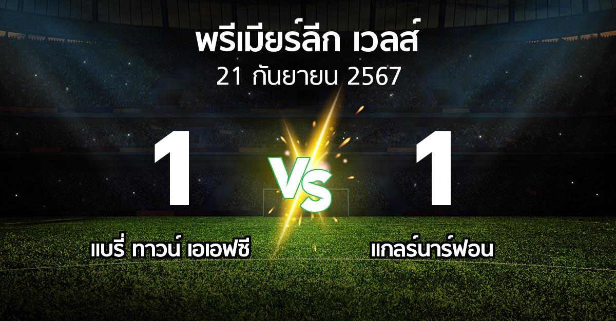 ผลบอล : แบรี่ ทาวน์ เอเอฟซี vs แกลร์นาร์ฟอน (พรีเมียร์ลีก-เวลส์ 2024-2025)