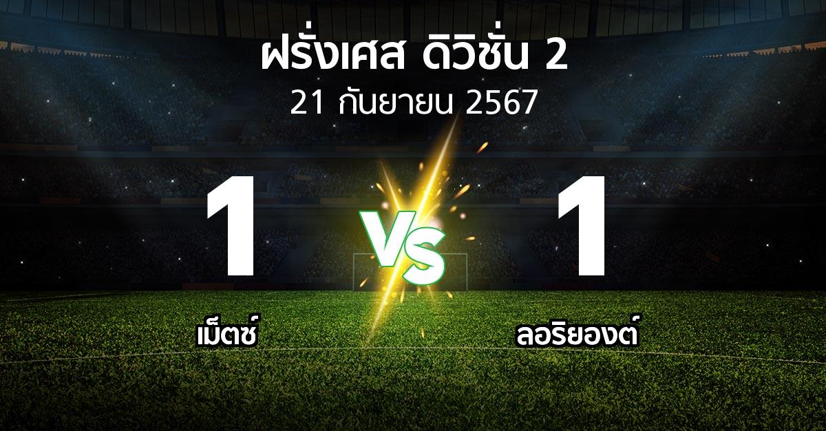 ผลบอล : เม็ตซ์ vs ลอริยองต์ (ฝรั่งเศส-ดิวิชั่น-2 2024-2025)